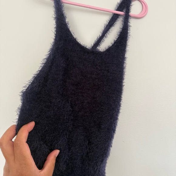 Aerie Soft Dark Blue Fuzzy Tank - Picture 2 of 6